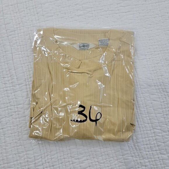 Line A Uomo Crewneck T-Shirt Men's XXL Butter Yellow Stretch Textured EUC - Picture 11 of 11